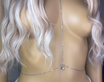 Kette BH Schmuck Körper Kette BH Strass BH Kette Körperschmuck Silber Edelstahl Kette BH Kette Schmuck Festival Schmuck