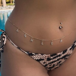 Name Waist Chain Custom Waist Chain Personalized Belly Chain Personalized Bikini Body Chain Custom Jewelry for Women Body Chain Jewelry