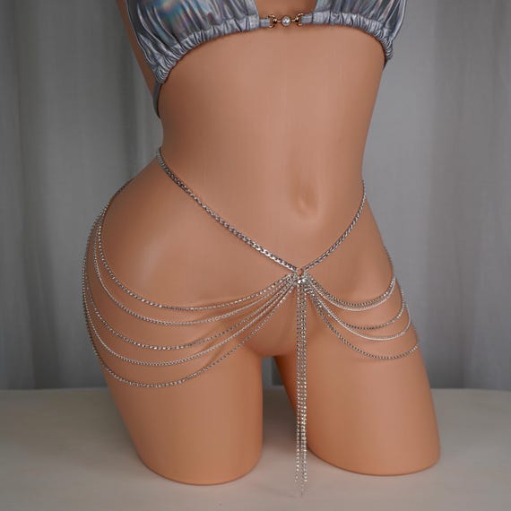 Gold Chain Belt Body Chain Lingerie Rhinestone Belt Chain Gold Body Jewelry  Rhinestone Chain Festival Jewelry Rave Outfit Joy Underwear - Etsy