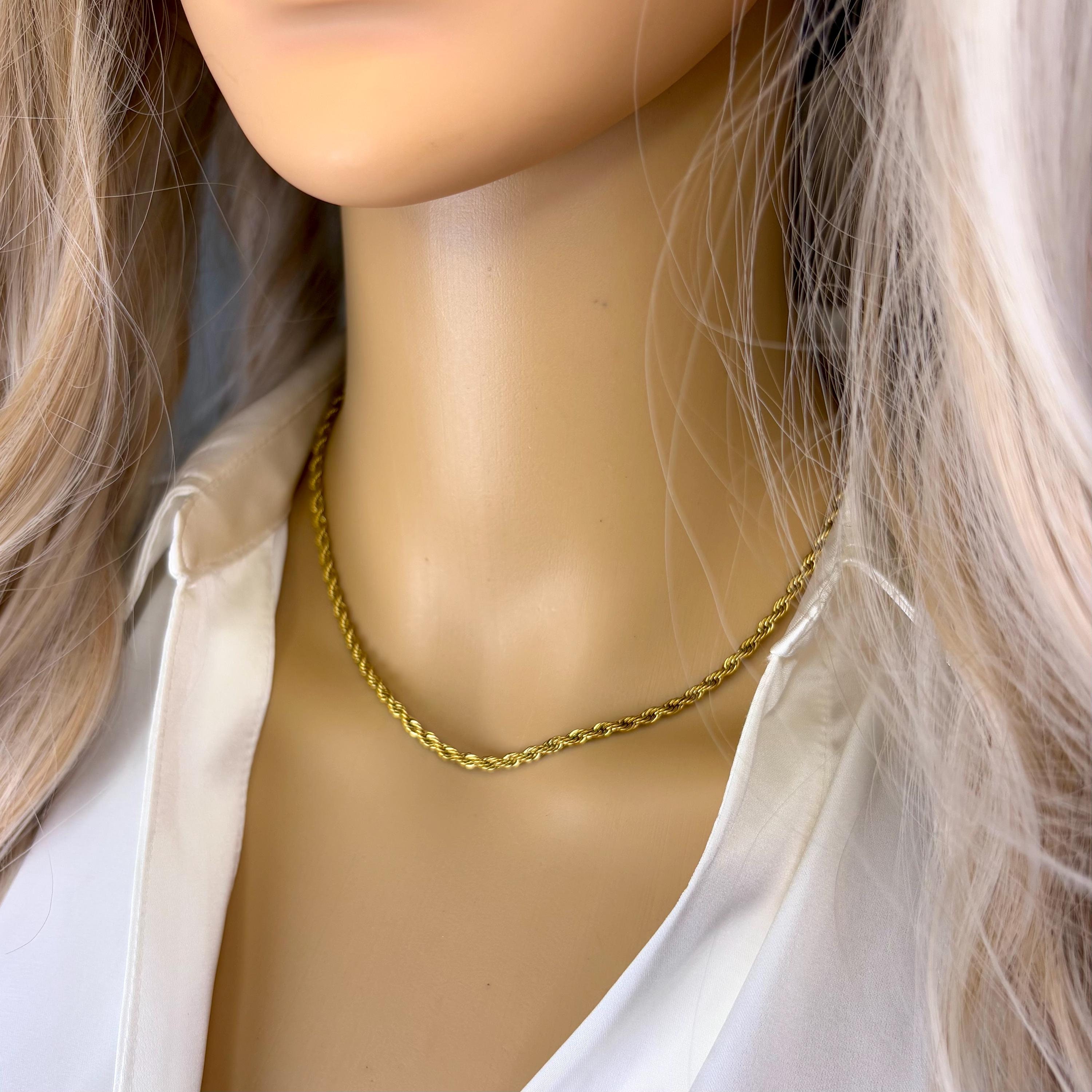 Collana Donna Oro 18K Con Pietra Natale – Acciaio Inossidabile, Choker Regolabile, Gioielli Per Compleanno, San Valentino