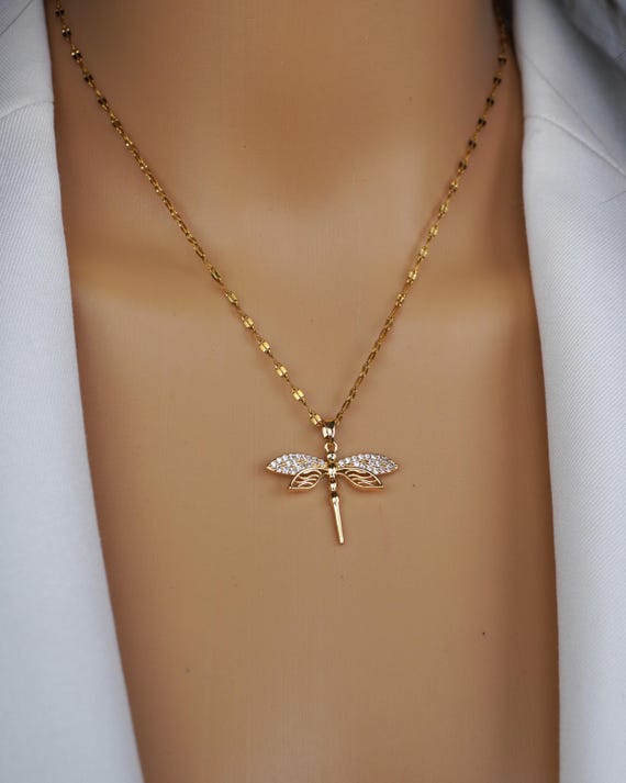 Ciondolo a forma di libellula in argento sterling 925 fatto a mano