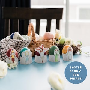 Christian Easter Egg Wraps - Printable Easter Scripture Study for Holy Week | Easter Printables for Kids | Christ&#39;s Resurrection