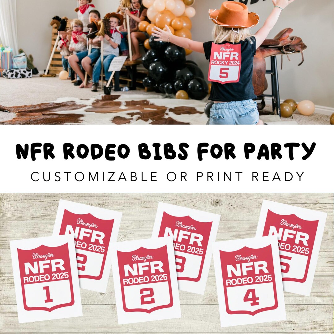 Cowboy NFR Back Numbers Printable Western Rodeo Party Decorations