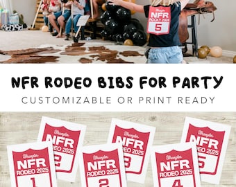 Cowboy NFR Back Numbers – Printable Western Rodeo Party Decorations – Rodeo Birthday