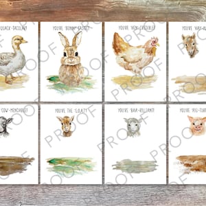 Plantillas de recuerdo de huellas de manos y pies de animales de granja personalizadas: ¡perfectas para el Día de la Madre, el Día del Padre y más!