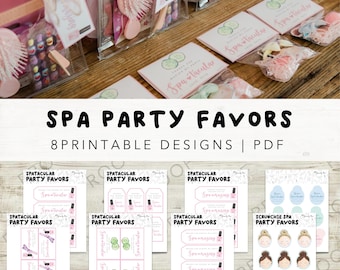 Spa Party Favor Tags | Spa Birthday Thank You Tags | Printable Spa Party Favors | Instant Digital Download | Non-Editable PDF