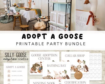 Adopt-a-Goose Activity | One Silly Goose Birthday Party | Goose Adoption Party Printables
