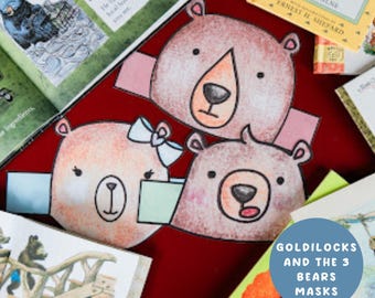 Goldilocks and the Three Bears Masks - Printable PDF Set - For Pre-Reading Activities and Reading Comprehension