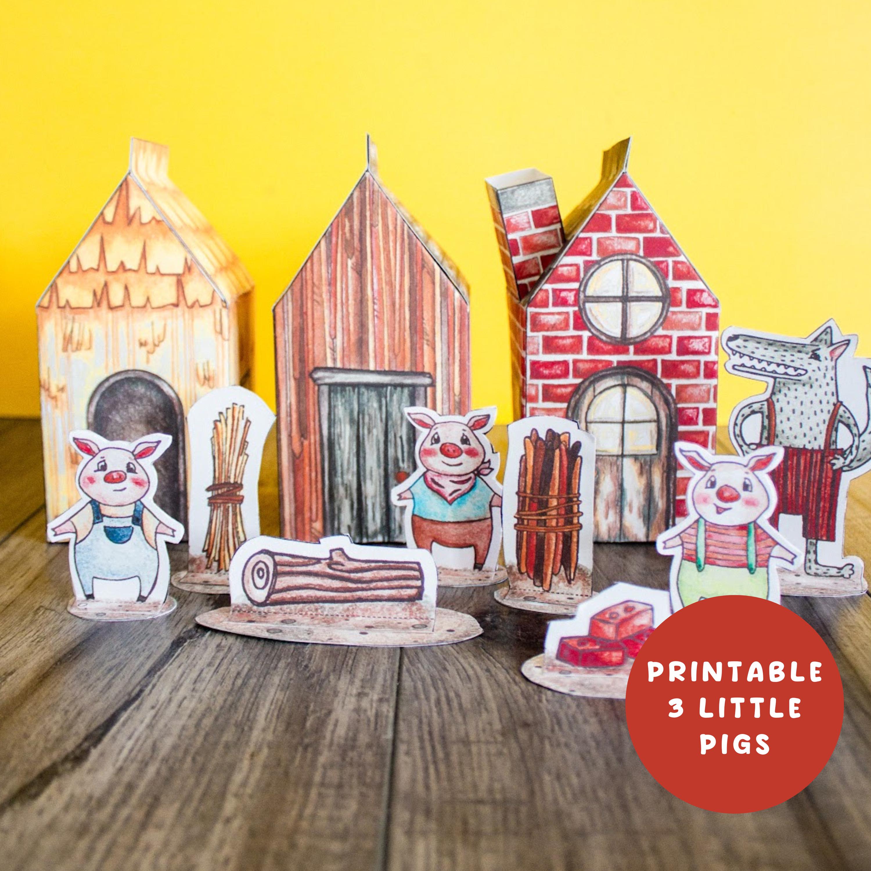 Three Little Pigs Houses Printable Three Little Pigs Houses Printable