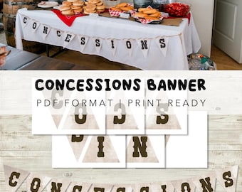 Rodeo "Concessions" Banner – Printable Western Party Decoration – Cowboy Theme