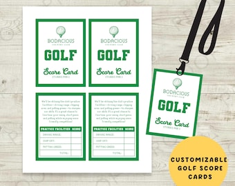 Customizable Golf Score Cards - Perfect for Golf Parties & Events