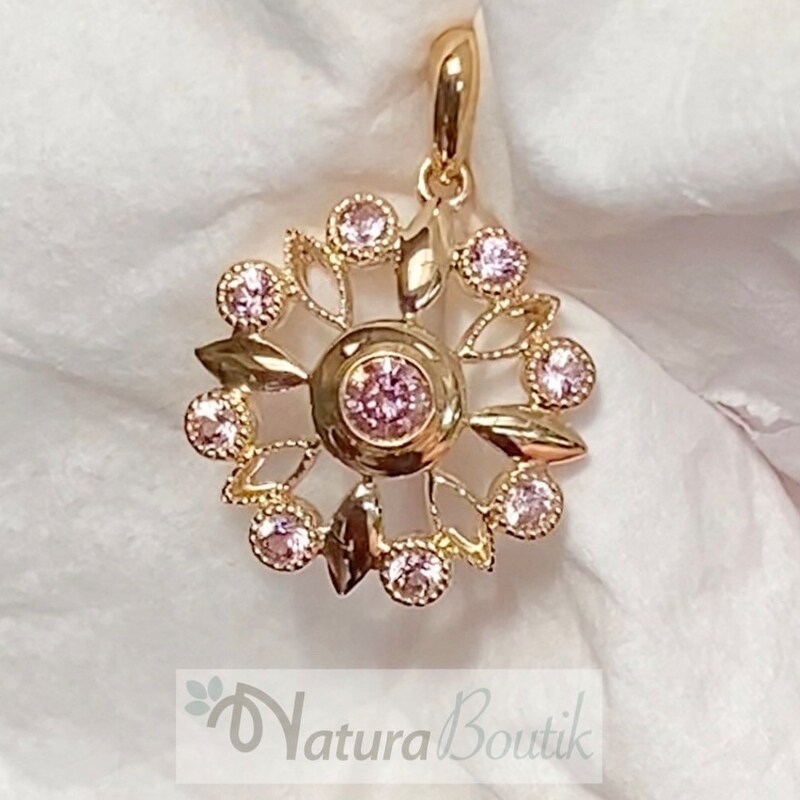 Pink Ceramic & Diamond Unlock Pendant Necklace main image 1