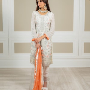Eid Party Wear Designer Pakistani Outfits Salwar Kameez Dupatta Dress Heavy Embroidery Stone Work Beautiful Trouser Pant Suits