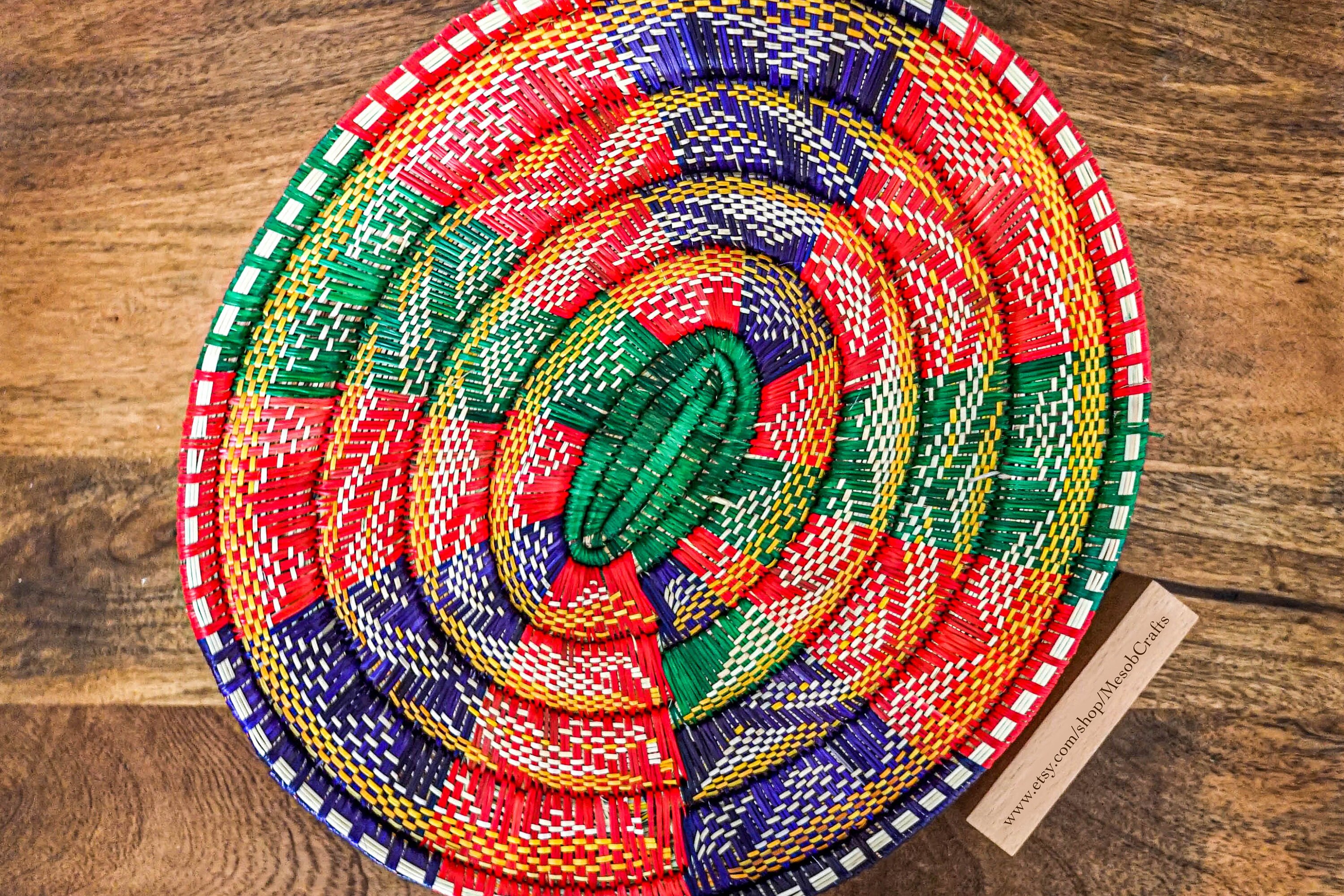 Sefed Texture Traditional Handwoven Round Bread / Fruit Basket Tray - Ethiopian ...