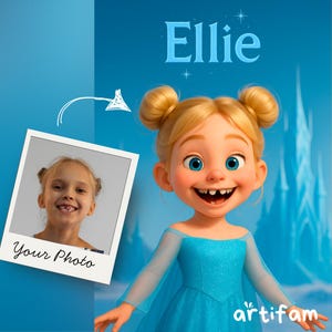 Custom Princess Portrait from Photo | Personalized Digital Art Gift for Daughter | Turn Your Girl into Her Favorite Fairytale Princess