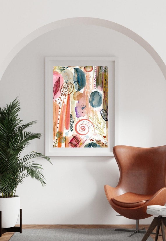 Wall Abstract art Watercolor Print | Colorful Wall Art | Watercolor Painting |Gift Art | Physical Print | AcuarelaMagica