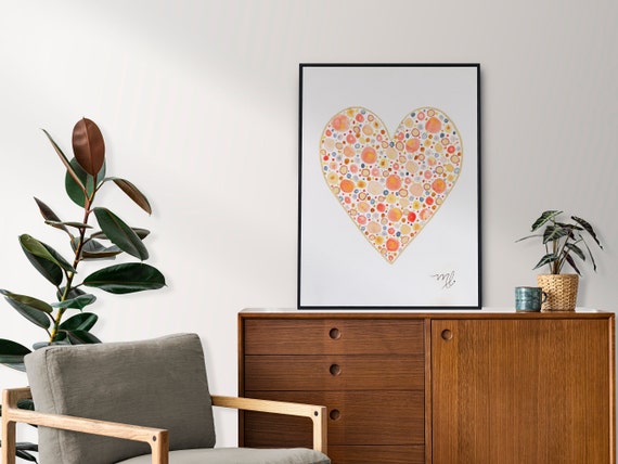 Art heart Watercolor Print | Colorful Wall Art | Watercolor Painting | Nature Art | Physical Print  room decor