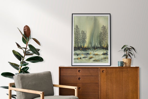 Green Nature Watercolor Print | Colorful Wall Art | Watercolor Painting | Nature Art | Physical Print | AcuarelaMagica