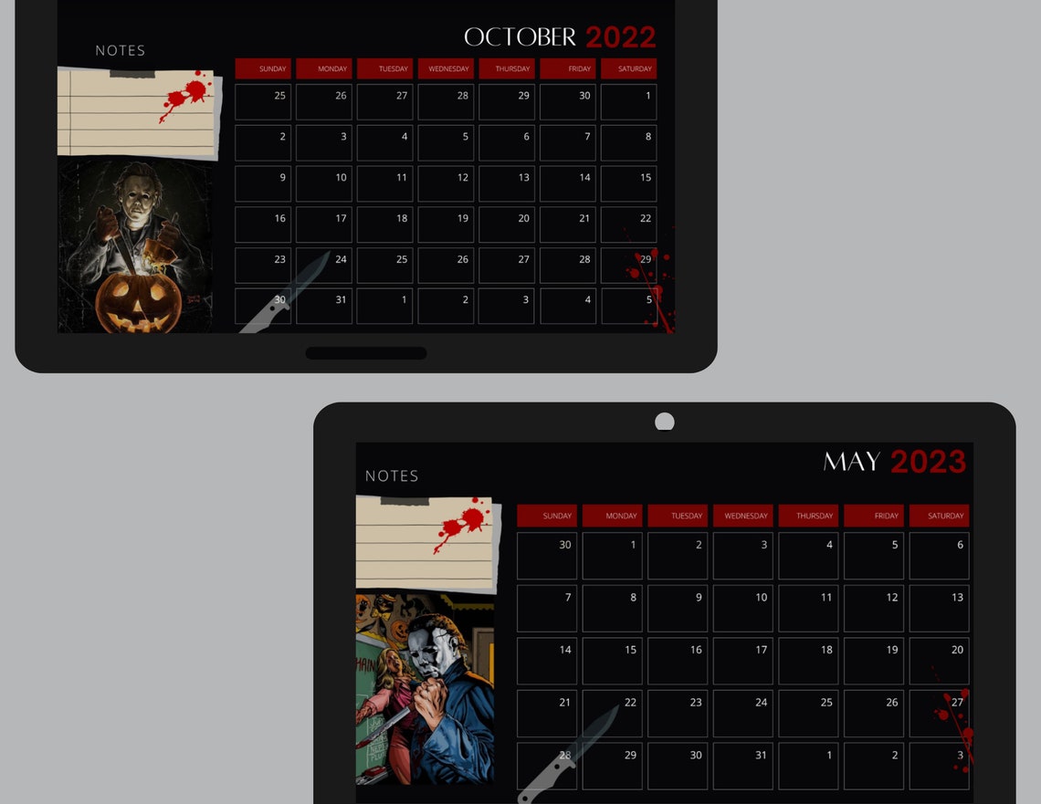 Michael Myers Digital Calendar 20222023 Etsy Canada