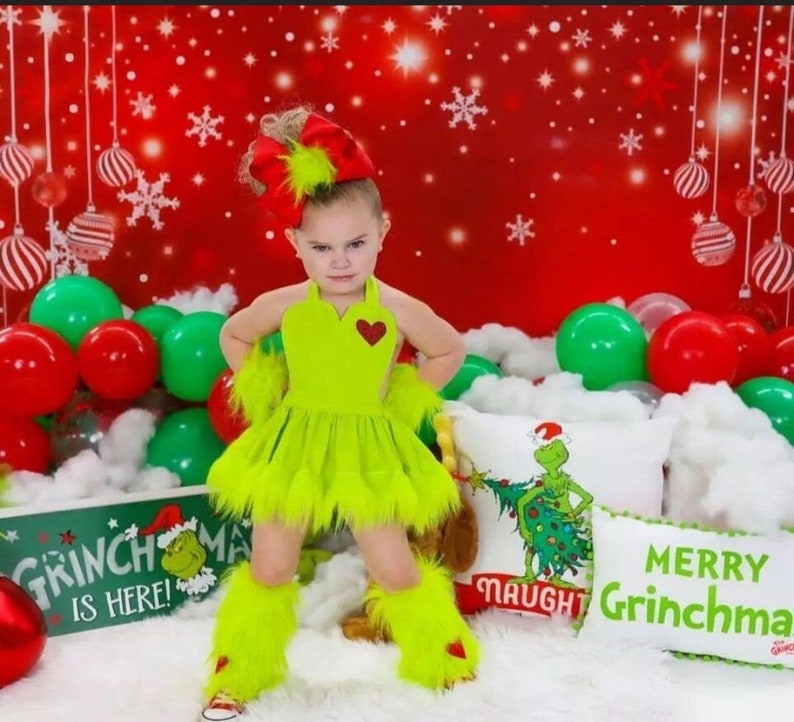 Baby Girl's Christmas Grinch Costume Baby Girls Faux Fur Etsy