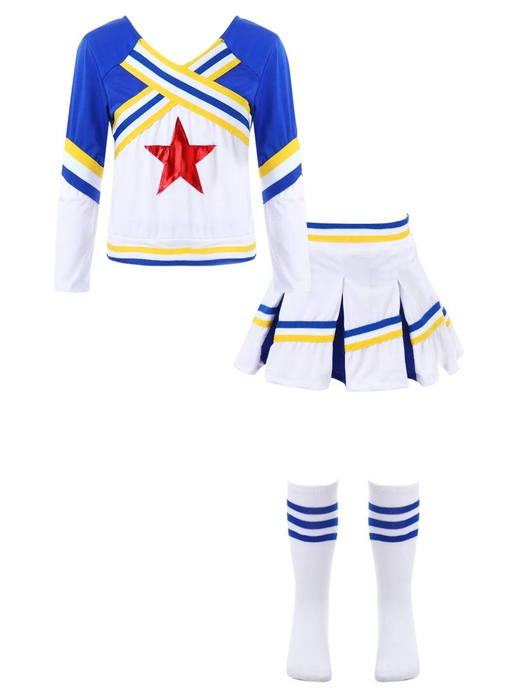 Kids Girls Cheerleading Costumes Uniform Long Sleeve Dance Etsy