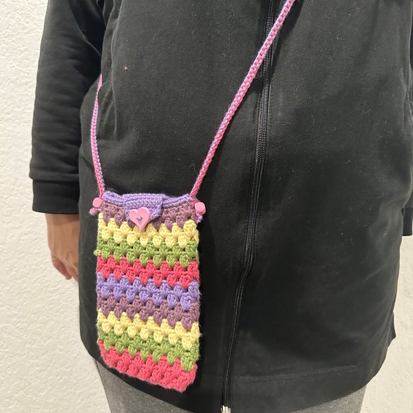 Handmade Women's Phone Bags, Woman's Gift Phone Bags, Crossbody Phone Bags, Cotton and Acrylic Yarn Knitted Colorful Phone Bags, Phone Bags!