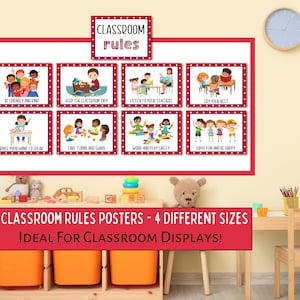 Klassenzimmer Regeln Poster Pack druckbar, Klassenzimmer Regeln Display, Pinnwand Poster, Lehrer Grunderwartungen, Kindergarten Klassenzimmer Regeln