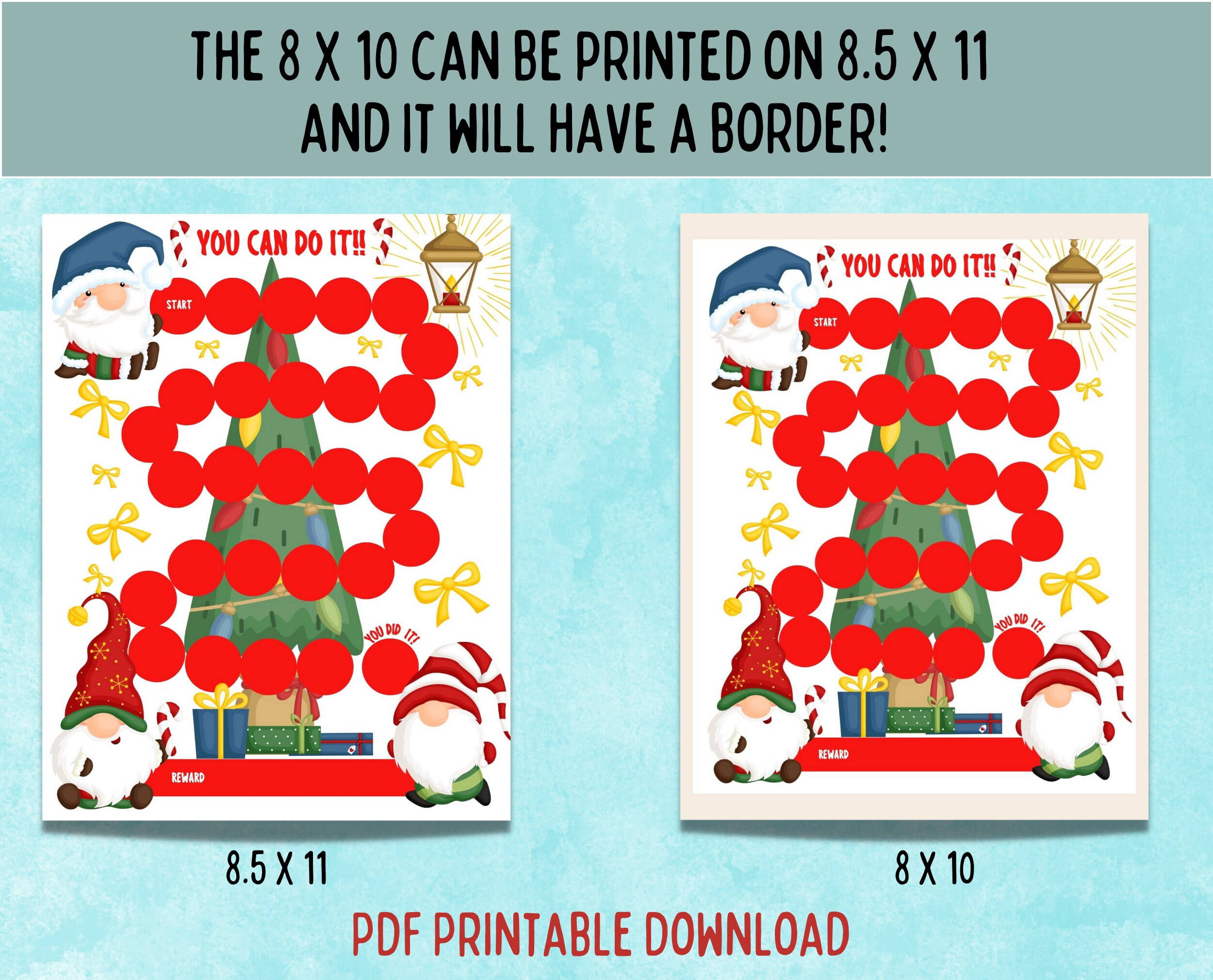 Printable Christmas Reward Chart, Santa Sticker Chart Printable ...