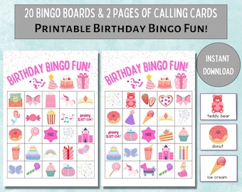 Birthday Bingo Game: Kids Party Activity (Digital Download)
