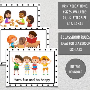 Classroom Rules Poster Pack Printable,classroom Rules Display,bulletin ...