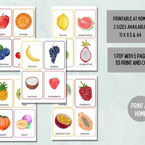 Fruit Flashcards Printable, Printable Flashcards Kids, Preschool ...
