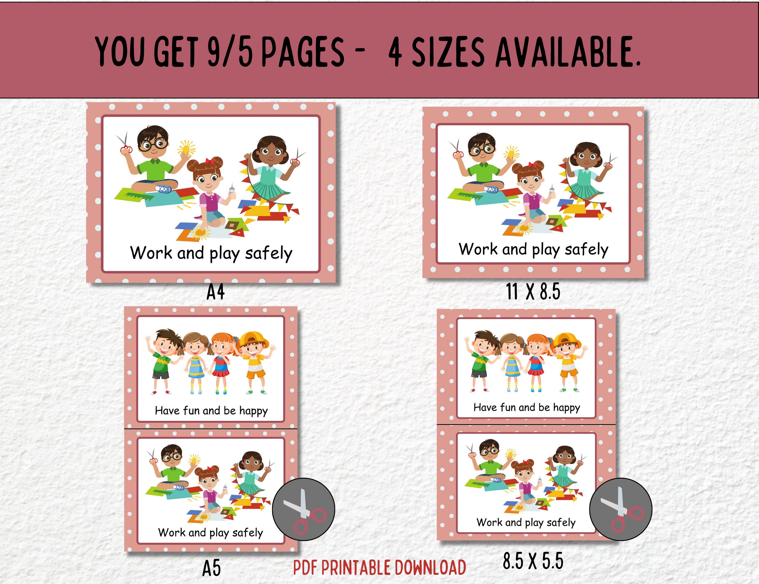 Classroom Rules Poster Set Elementary Teacher Decor Digital Download