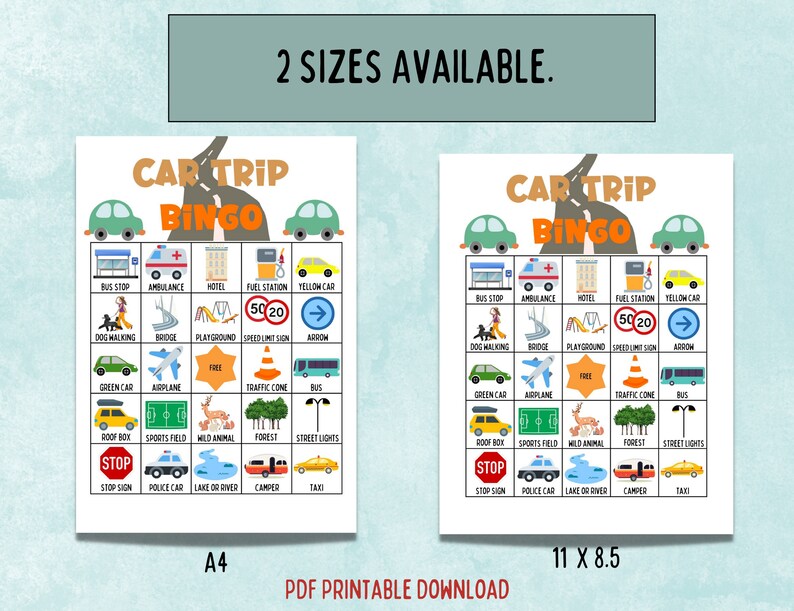 Printable Road Trip Scavenger Hunt and Bingo, Summer Car Trip Look and Find, Kids Summer ...