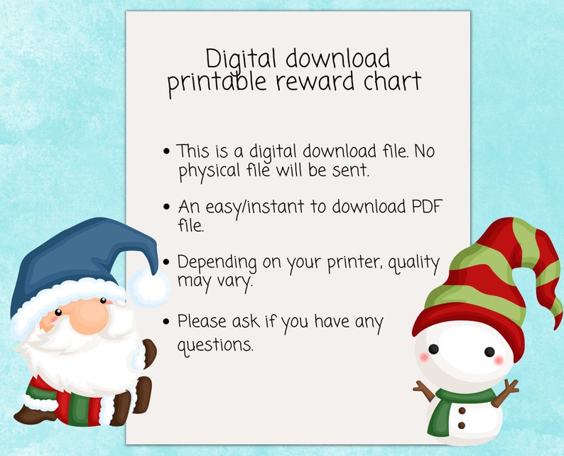 Printable Christmas Reward Chart, Santa Sticker Chart Printable ...