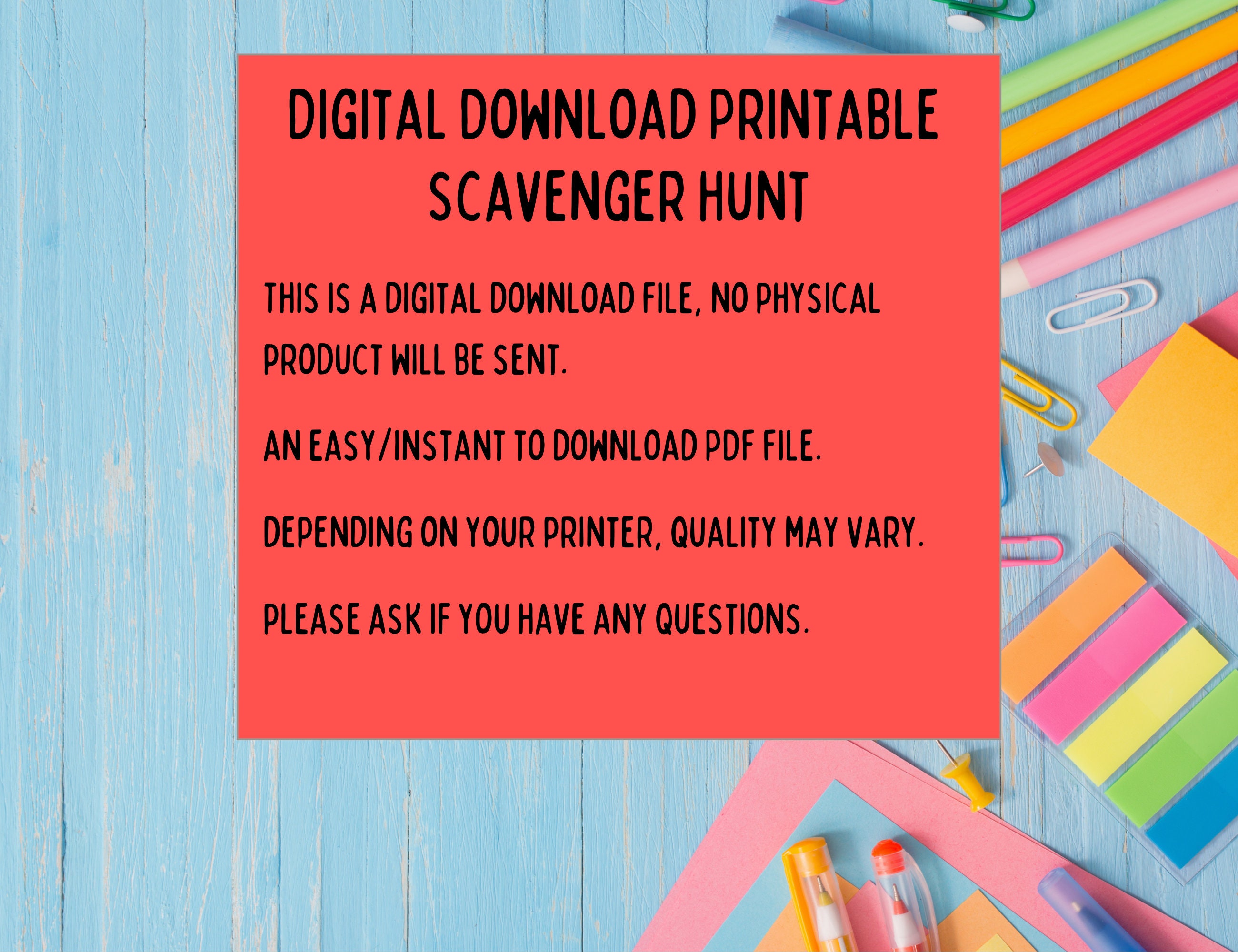 Printable Classroom Scavenger Hunt Kids Class Look and Find Classroom