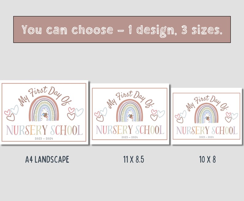 First Day of School Printable Sign First Day of Nursery - Etsy