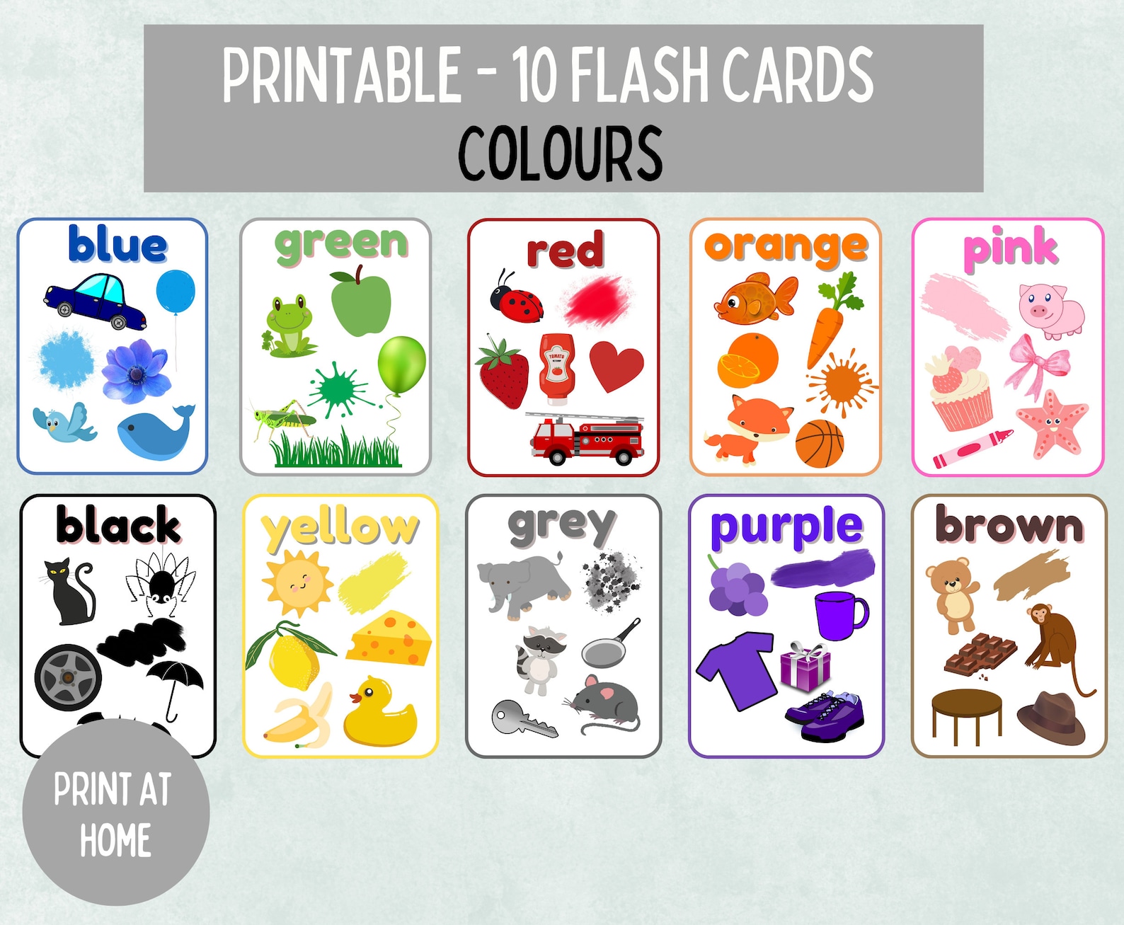 Colour Flashcards,printable Flashcards,preschool Colour Flashcards ...