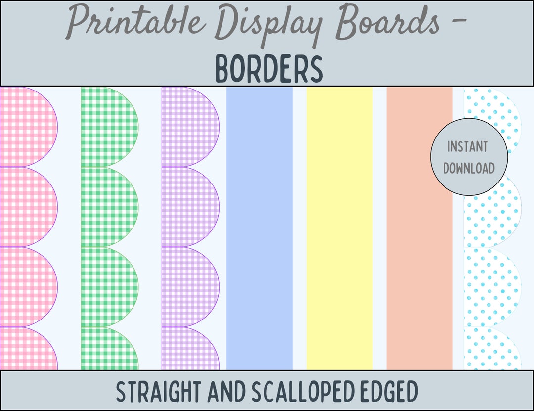 Classroom Display Borders Printable Gingham and Spots Etsy