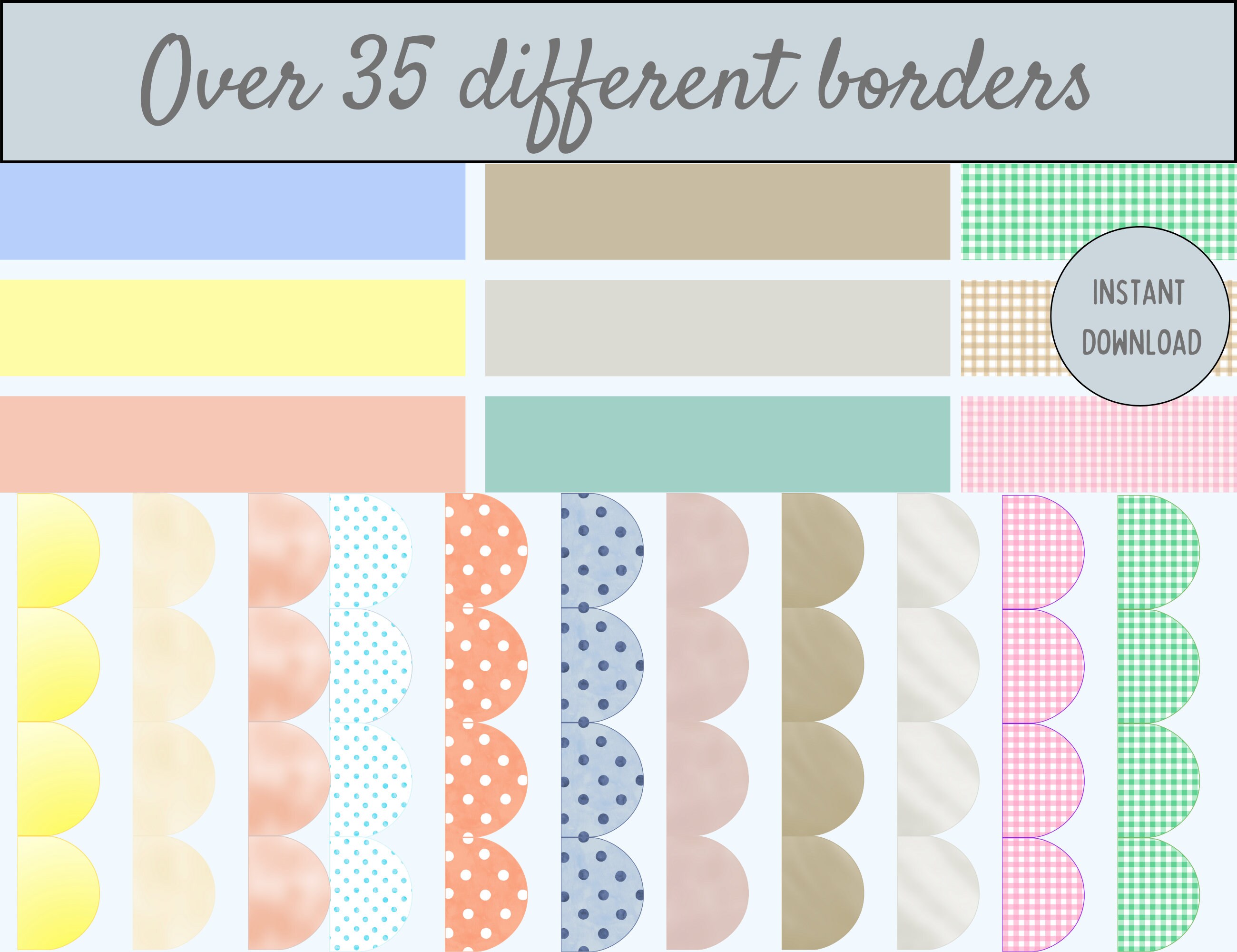 Classroom Display Borders Printable Gingham and Spots - Etsy