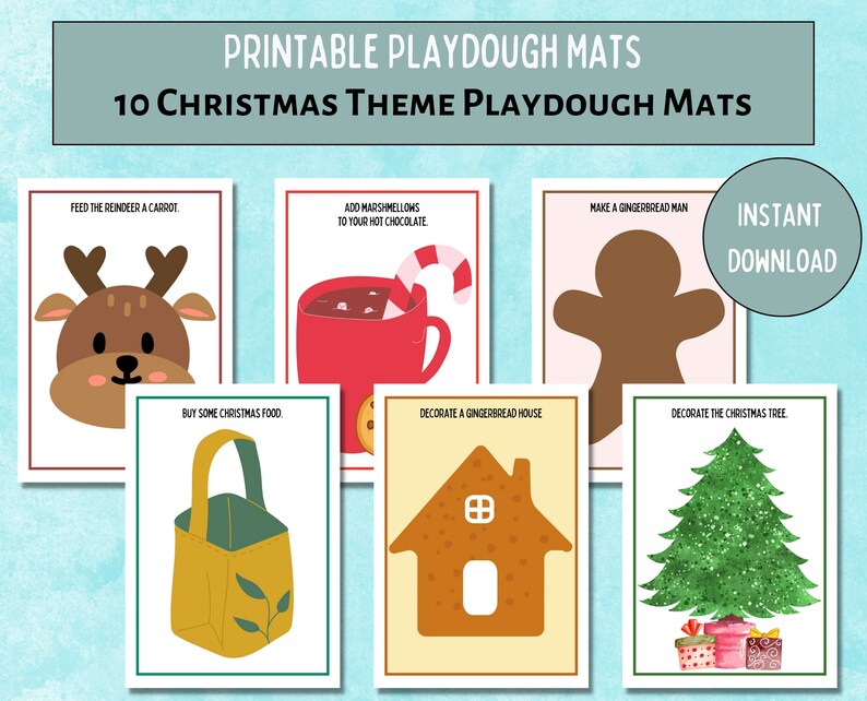 Christmas Playdough Mats Printable Play Doh Activities Etsy