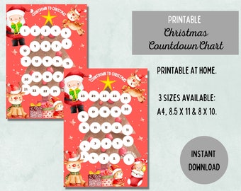 Santa Countdown Printable - Etsy