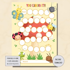 Beloningstabel bugs, gedragstracker voor peuters, directe download (pdf)