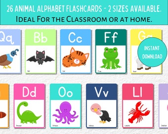 Animal Alphabet Flashcards: ABC Picture Cards (Digital Download)