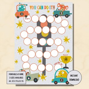 Printable Alien Racing Reward Chart, Kids Chore, Behavior Tracking (Digital Download)