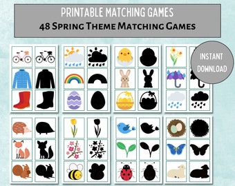 Spring Shadow Matching Game: afdrukbaar voor kleuters (pdf)