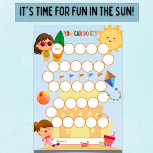 Beach Reward Chart: Summer Chore Chart for Girls (digital Download) - Etsy