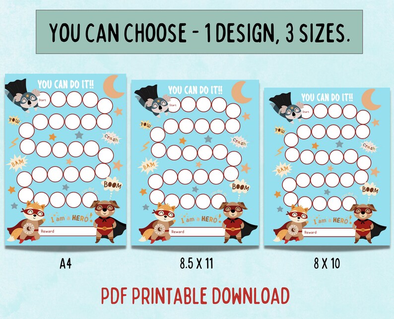 Superhero Reward Chart: Kids Behavior Tracker (digital Download) - Etsy