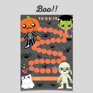 Halloween Reward Chart Printable Daily Chore Chart Kids - Etsy
