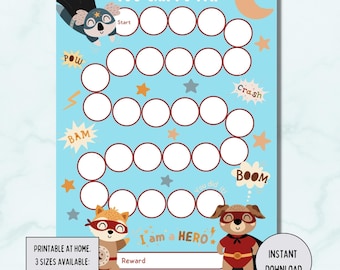 Superhero Reward Chart, Kids Chore Chart, Behaviour Tracker, Potty Training