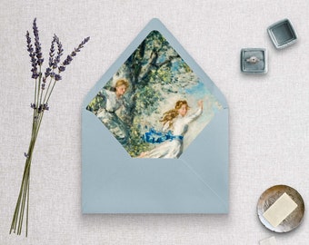 Springtime Frolic Envelope Liner | Printable Invitation Envelope Liner | Digital Download for Wedding | Euro A7, A6, A2, 4 Bar Template